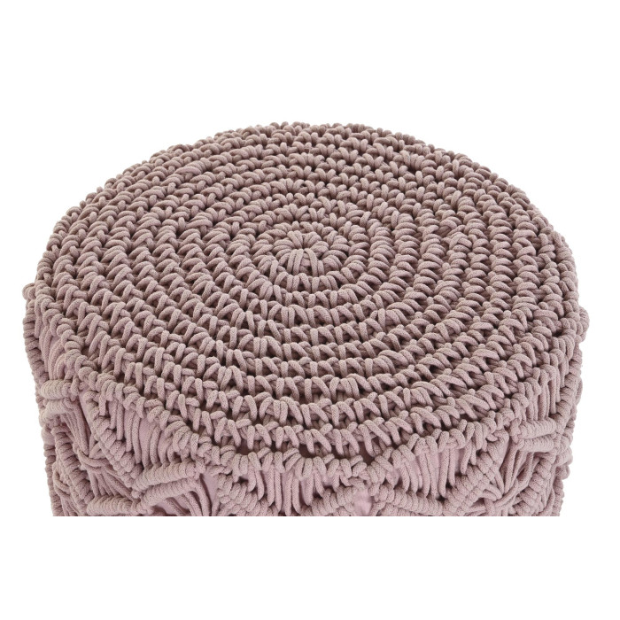 Poggiapiedi macramé rosa antico