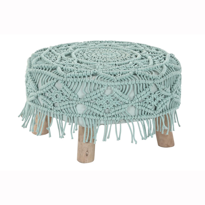Pouff boho chic macramé verde
