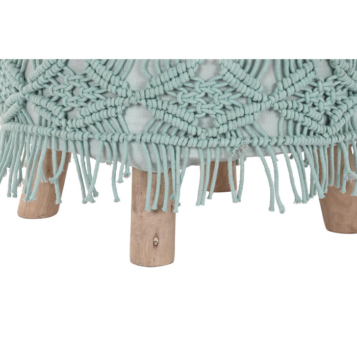 Pouff boho chic macramé verde