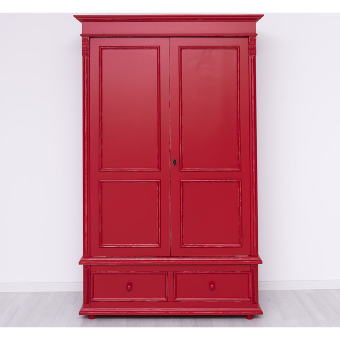 Armadio boho chic rosso country legno 100%