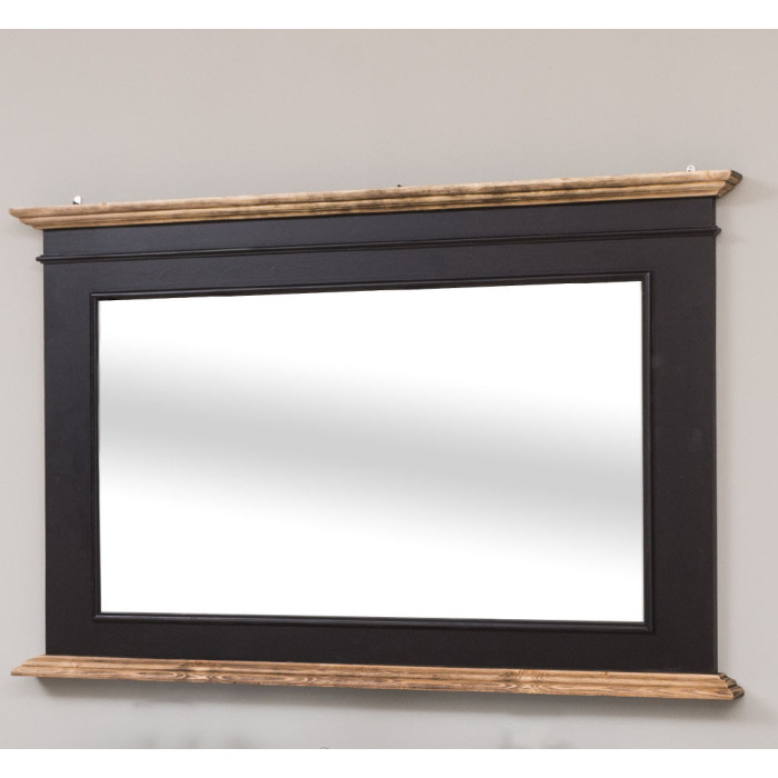 Specchio Industrial Chic Nero con Top Rovere Moderno - Etnico Outlet