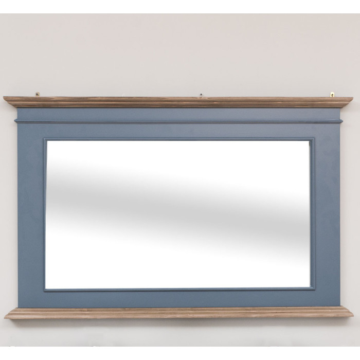 Specchio Country Chic Azzurro Top Scuro in Legno - Etnico Outlet