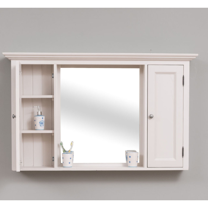 Pensile Bagno Provenzale con Specchio in Legno Massello - Etnico Outle