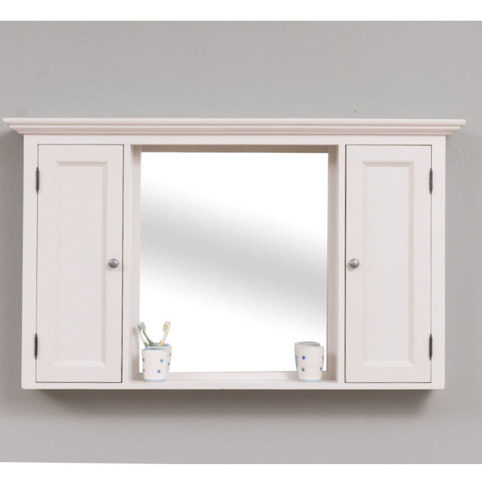 Pensile bagno con specchio provenzale 100% legno - SU MISURA
