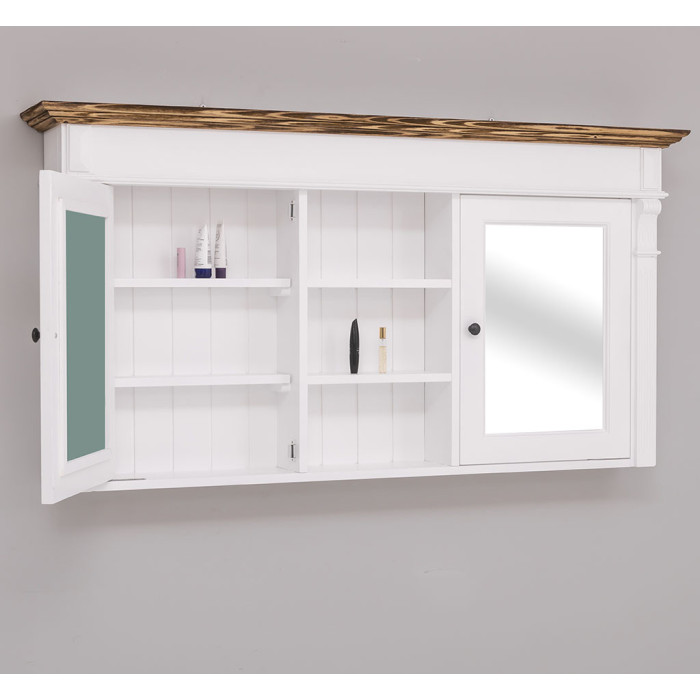 Pensile Bagno Bianco con Specchi Stile Provenzale - Etnico Outlet