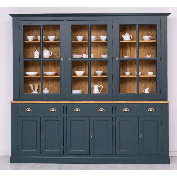 Vetrina libreria per ville e casali legno massello