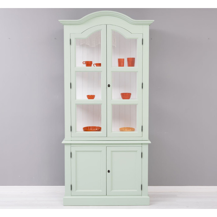 Vetrina credenza shabby chic verde