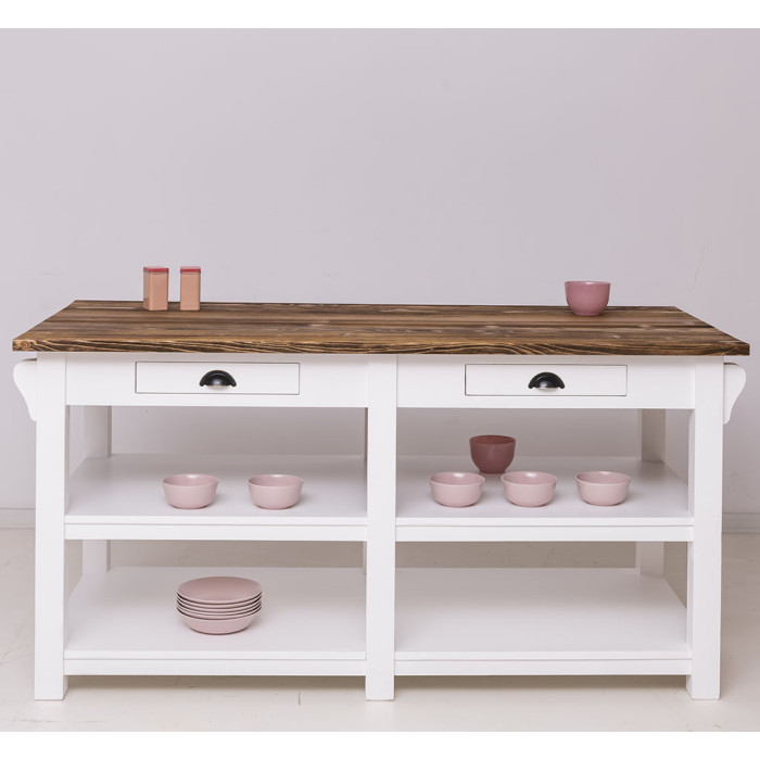 Isola da cucina shabby chic in legno massello