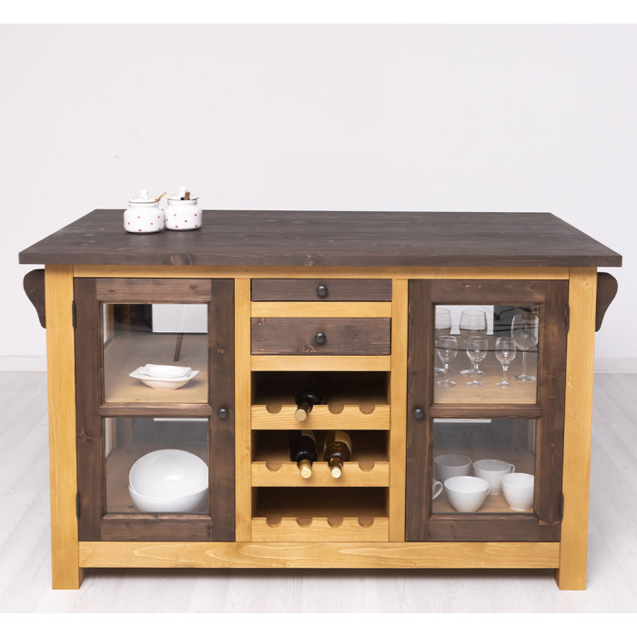 Isola cucina country chic pino massello - Etnico Outlet