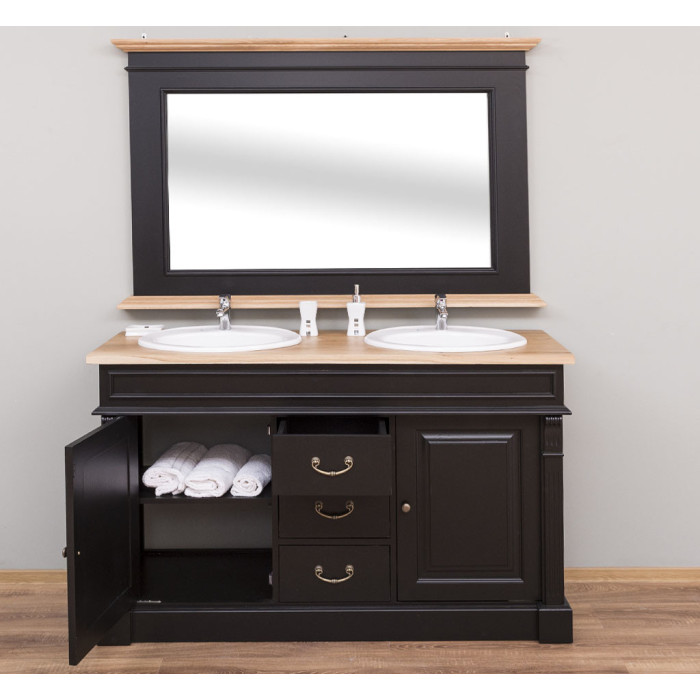 Mobile bagno shabby chic nero con specchio Mobili SU MISURA