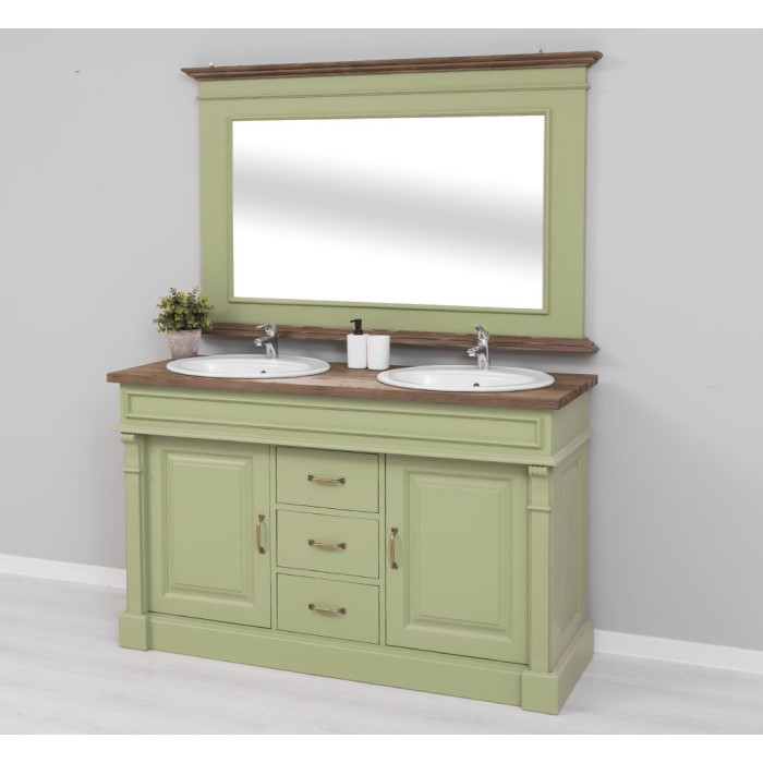 Mobile bagno country chic in legno massello SU MISURA - Etnico Outlet