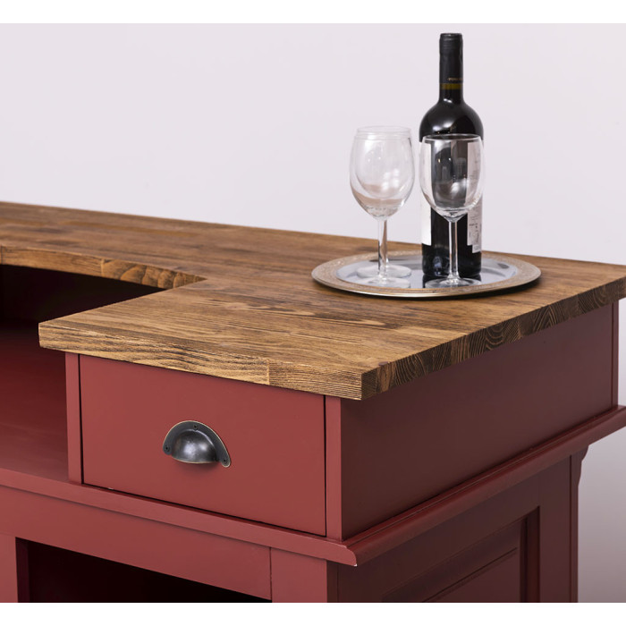 Bancone reception legno massello bicolore - Etnico Outlet - SU MISURA