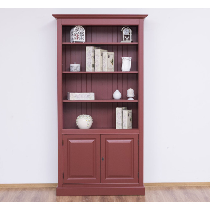 Libreria Vintage Rossa legno massello 110x39H210 - SU MISURA