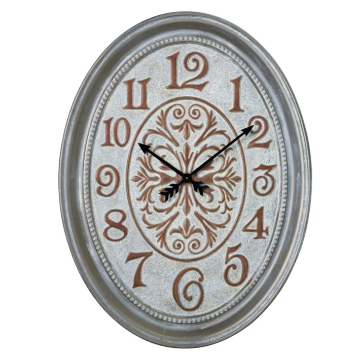 Orologio ovale decò chic ferro