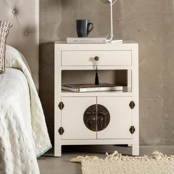 Comodino cinese colore bianco