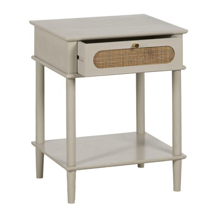 Comodino vintage legno e rattan colore grigio Mobili retrò online
