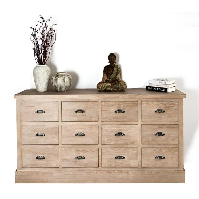 Cassettiera country industrial legno naturale