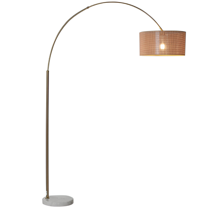 Lampada da Terra Decò in Marmo e Rattan Moderna - Etnico Outlet