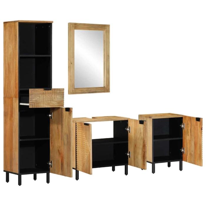 Set Bagno Rustico Chic – 4 Pezzi Eleganti | Etnico Outlet