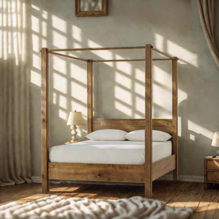 Letto etnico con baldacchino