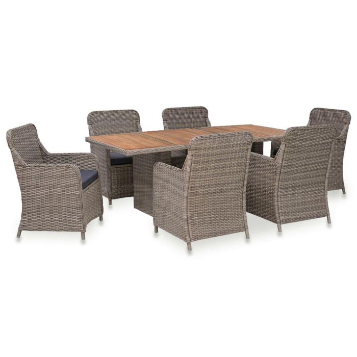 Tavolo giardino +6 sedie rattan sintetico