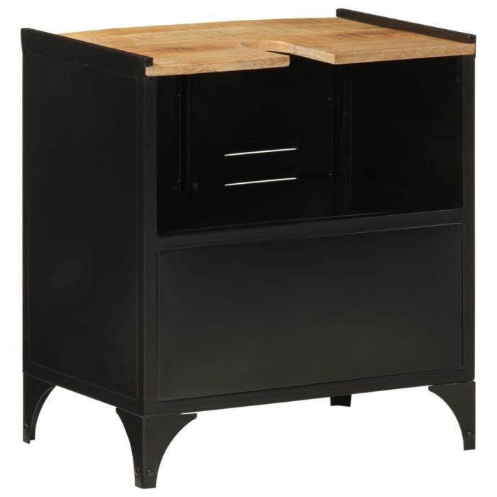Mobile Lavabo Industrial 55 cm in Ferro e Legno Mango | Etnico Outlet