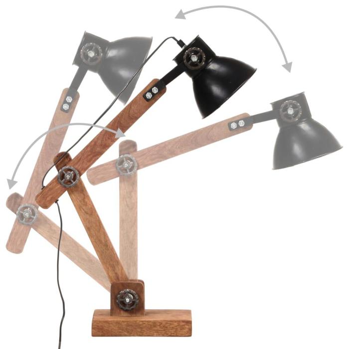Lampada Scrivania Vintage in Legno e Ferro Regolabile - Etnico Outlet