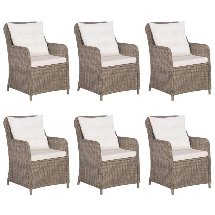 Set Giardino in Legno e Rattan con 6 Poltrone - Etnico Outlet