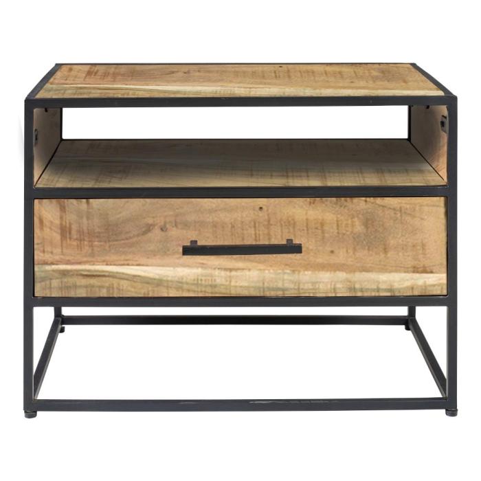 comodino industrial con ripiano