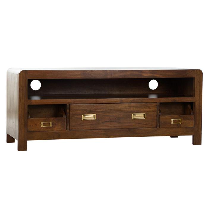 Porta TV etnico in legno di acacia con cassetti | Etnico Outlet