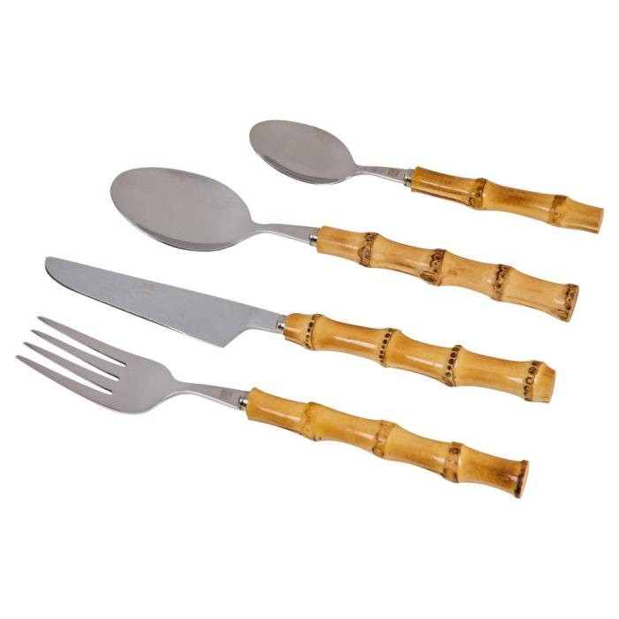 Servizio Posate Bamboo e Acciaio Design - Etnico Outlet