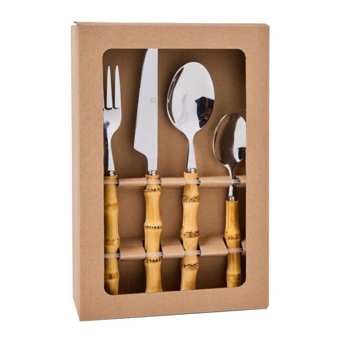 Servizio Posate Bamboo e Acciaio Design - Etnico Outlet
