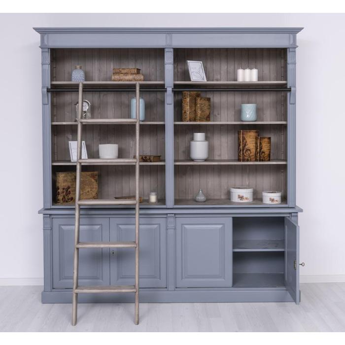 Libreria classica francese legno massello 223x51 H228 | Etnico Outlet