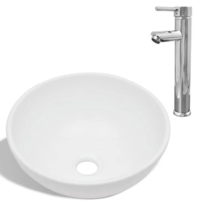 Lavello lavabo rotondo con miscelatore