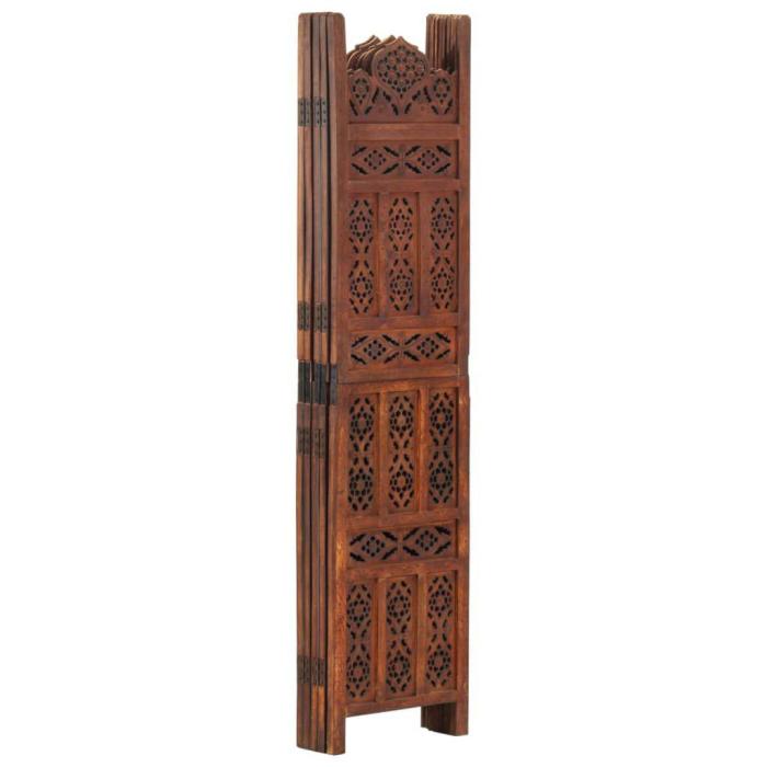 Separé Orientale in Legno Intagliato Marrone Lavato - Etnico Outlet