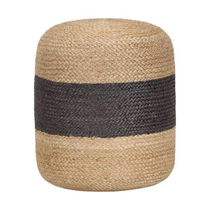 Pouf Stile Messicano Juta Intrecciata Grigio Scuro - Etnico Outlet