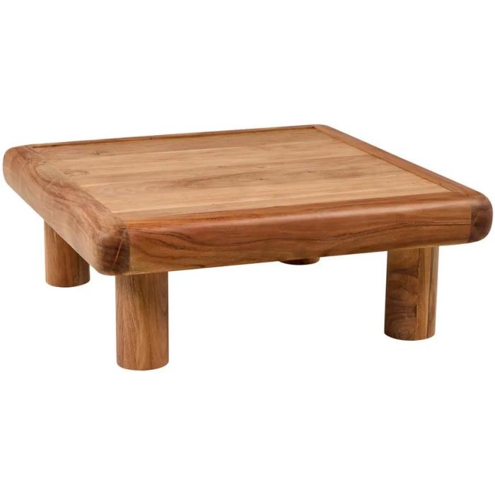 Tavolo etnico vintage basso in legno massello di acacia