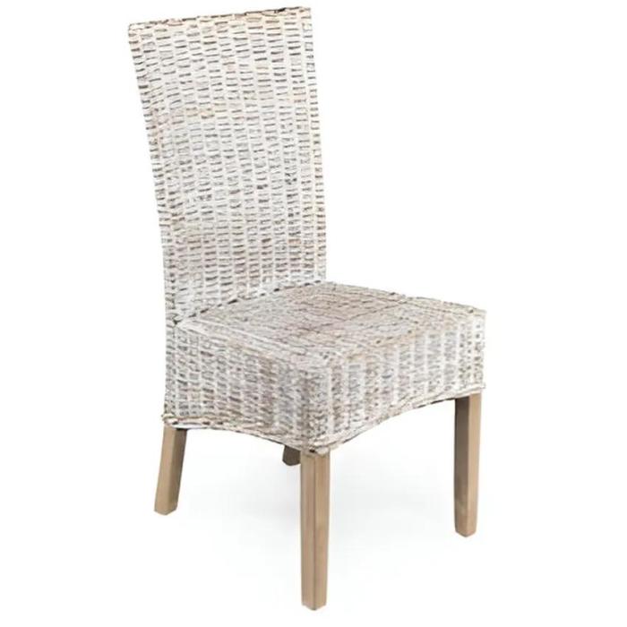 Sedia Rattan Sbiancato Legno Naturale – Etnico Outlet