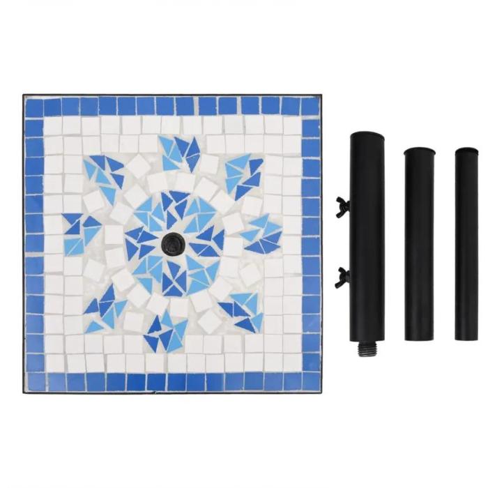 Base Ombrellone Quadrata Gres Blu e Bianco 40x40 – Etnico Outlet