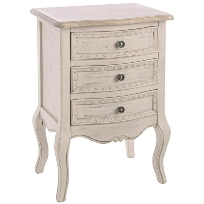 Comodino shabby 3 cas