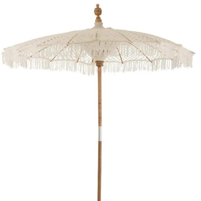Ombrellone macramè cotone bianco 210cm