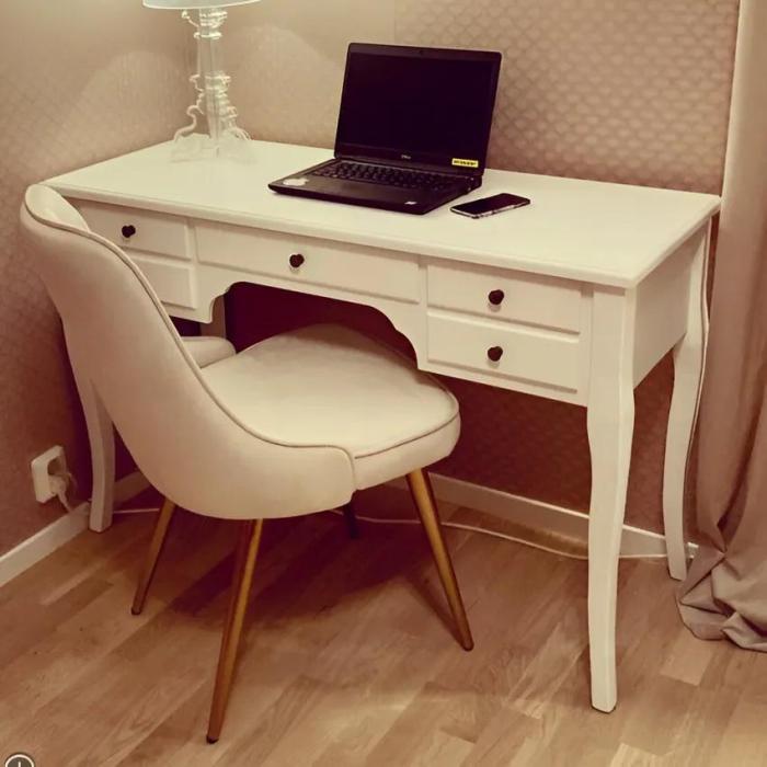 Scrittoio Romantico Provenzale Bianco Cassetti - Etnico Outlet