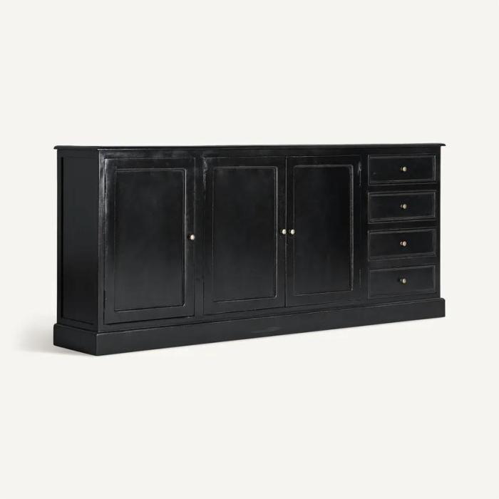 Vetrina provenzale nera in mango - Etnico Outlet