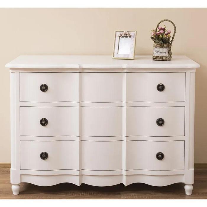 Cassettiera Francese Provenzale Shabby Chic in Legno - Etnico Outlet