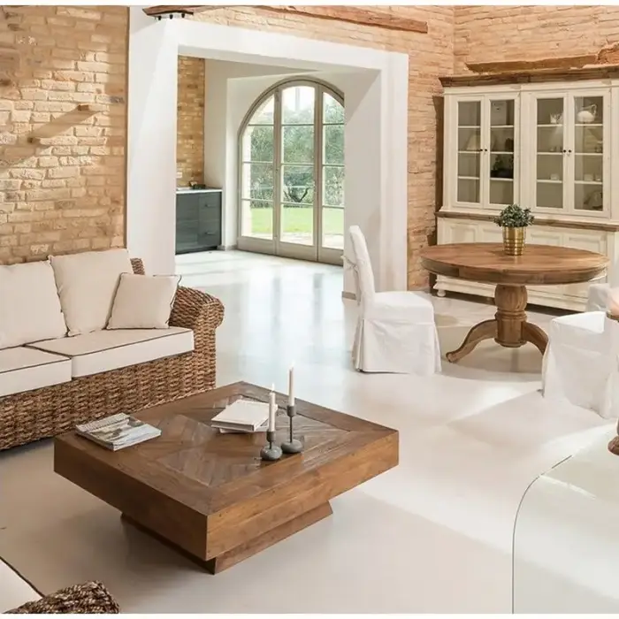 Credenza provenzale bianca piano rovere - Etnico Outlet