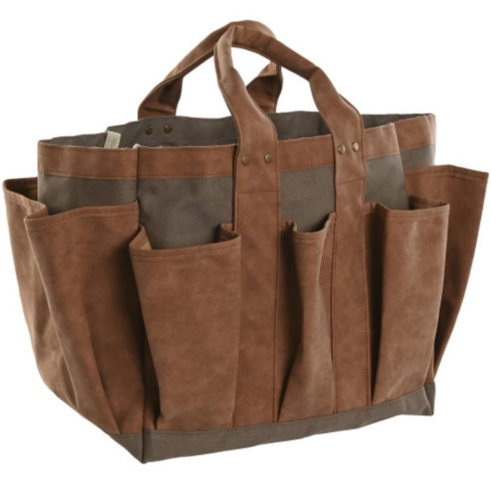Borsa da giardino vintage in cotone spesso e tela robusta con tasche
