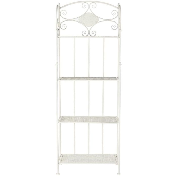 Etagere Provenzale Shabby in Ferro Bianco Anticato - Etnico Outlet