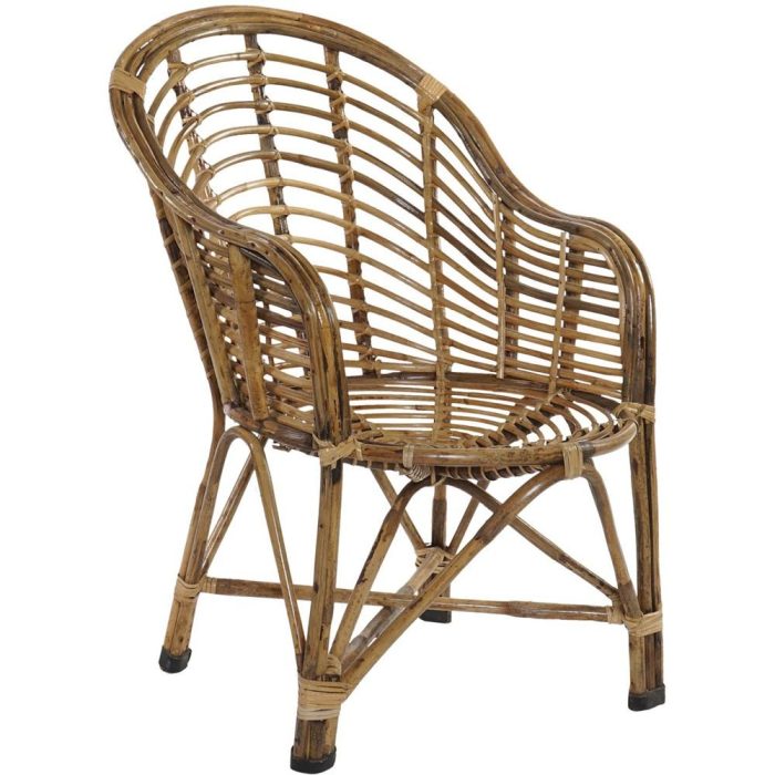 Poltroncina in vimini naturale intrecciata a mano