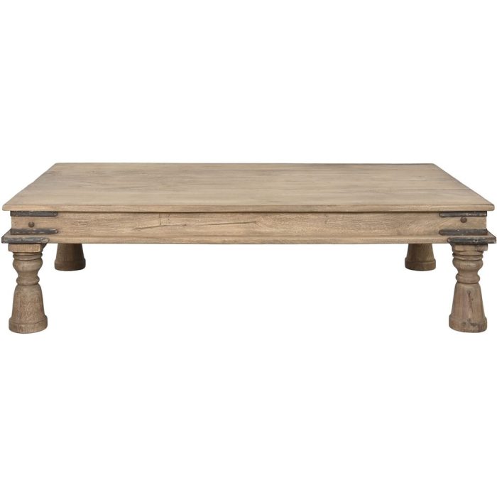 Tavolino legno massello design etnico