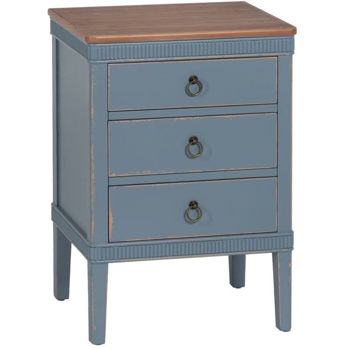 Comodino shabby chic celeste